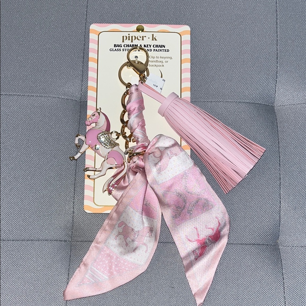 NEW Piper K Bag Charm & Key Chain Horse/Scarf/Tassel NWT